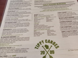 Tippy Canoes menu