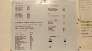 C C Cafe menu