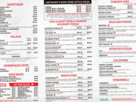 Anthony's Pizza menu