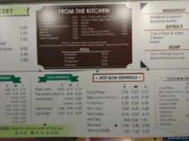 Coffee Corner menu