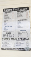 Esther's Place menu