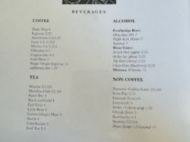 The Riv Cafe menu