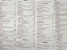 Sukh Sagar Indian Cuisine menu