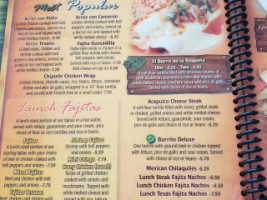 Cilantros Mexican menu