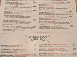 Pizza Rox menu