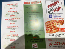 Picasso's Pizza menu