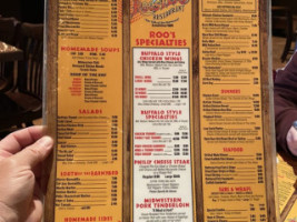 Rooster's menu