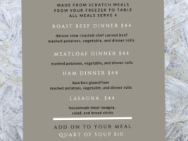 Timbers And Event Center menu