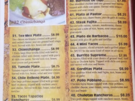 El Tapatio menu