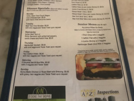 Jeff's Country Cafe menu