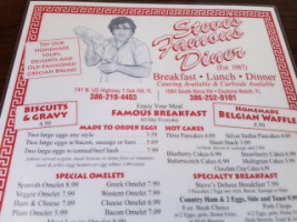 Steves Famous Diner menu