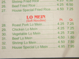 Fortuner Chinese menu