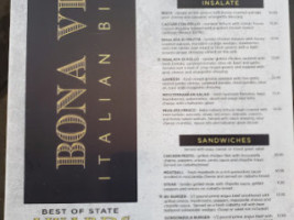 Bona Vita Italian Bistro menu