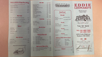 Eddie Leonard's menu