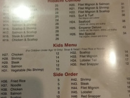 Mei Hibachi menu