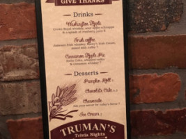 Truman's Tap Grill menu