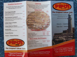 Pepo's Cuban Cafe menu