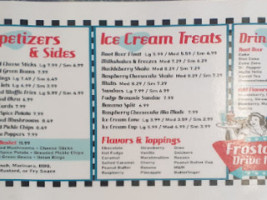 Frostop Drive In menu