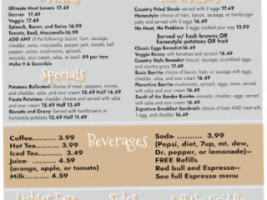 Ballesteri's Coffee House menu