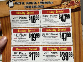 Kenootz Pizza menu