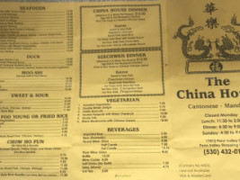 China House menu