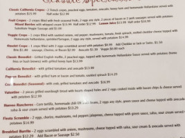 Nevada City Classic Cafe menu