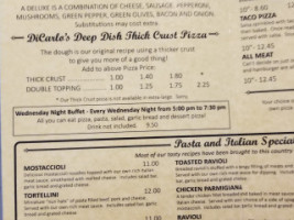 Di Carlo's Pizza menu