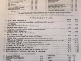 Sub City menu