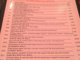 Sakura Sushi Hibachi menu