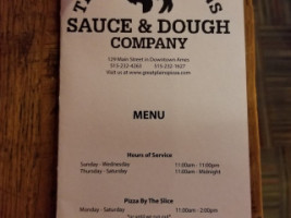 The Great Plains Sauce Dough Co. menu