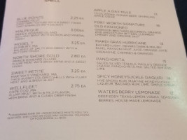 Waters menu