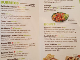 California Tortilla menu