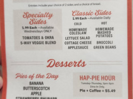 Hyde's Inc. menu