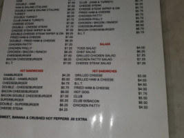 Harlings Hoagie Shop menu