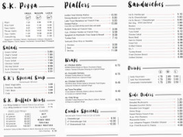 Sk Pizza Subs menu