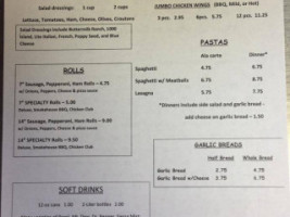 Pj's Paesan's Pizza menu