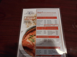 Raja's Curry Kitchen Grill menu