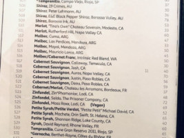 Tino's Italian Bistro Wine menu