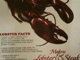 Makris Lobster Steak House menu