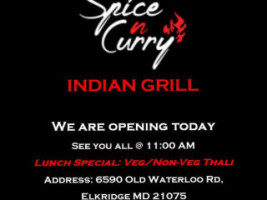 Spice N Curry menu