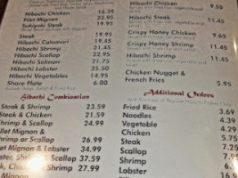 Tokyo Japanese Steakhouse And Sushi Bar Restaurant menu