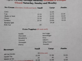 Mr T's Dairy menu