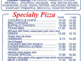 Famous Pizza menu