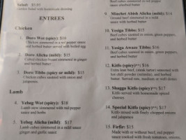 Shagga Coffee menu