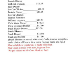 El Farolito menu