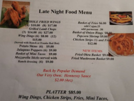 Blue Finn Grill menu