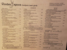 The Wooden Spoon menu