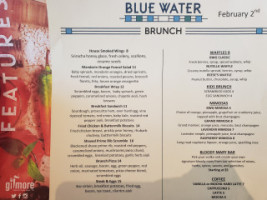 Blue Water menu