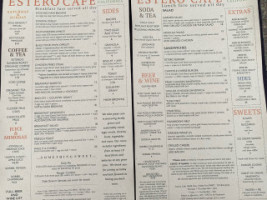 Estero Cafe menu