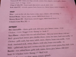 Mex Bloomfield menu